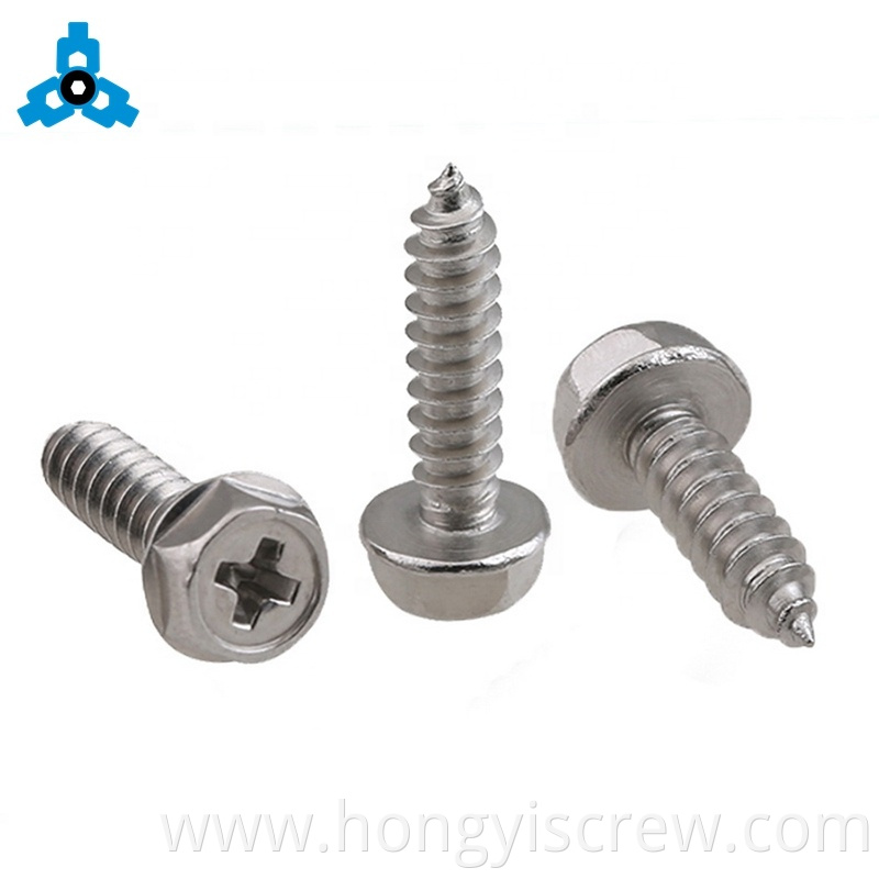 Stainless Steel 304 DIN6928 Phillips Hex Head Flange Self Tapping Screw